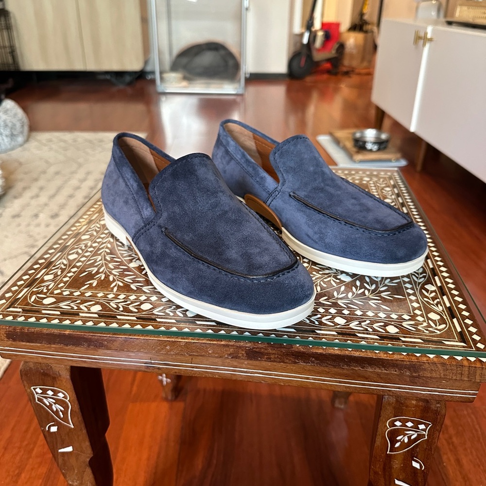 Ermenegildo Zegna Blue Suede Loafers